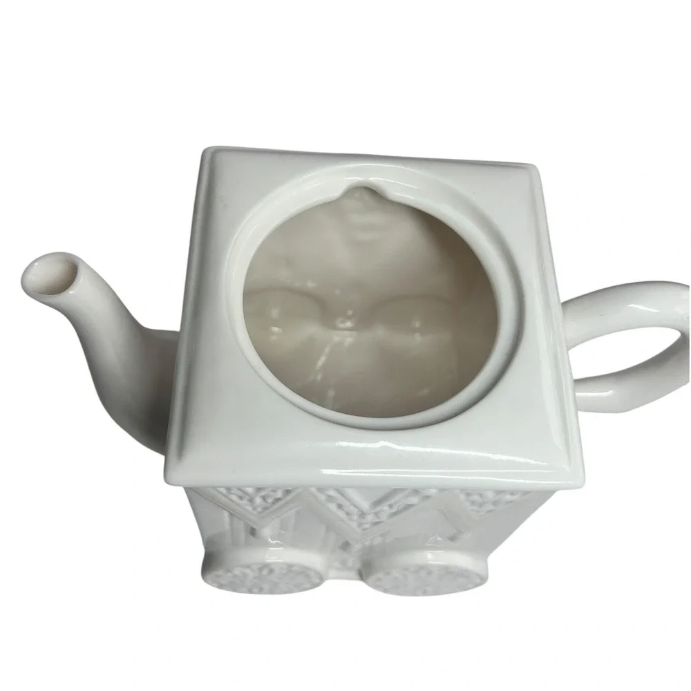 Vtg Lenox Butler's Pantry Tea Cart Teapot Porcelain Cream Miniature‎ Tea Set Lid